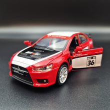 Load image into Gallery viewer, Explorafind 2015 Mitsubishi Lancer Evolution Red 1:32 Die Cast Car
