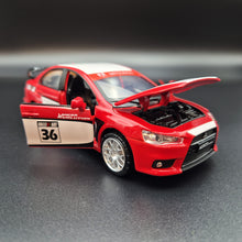 Load image into Gallery viewer, Explorafind 2015 Mitsubishi Lancer Evolution Red 1:32 Die Cast Car
