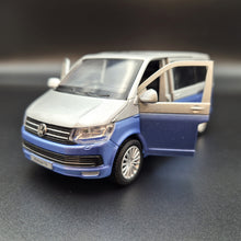 Load image into Gallery viewer, Explorafind 2018 Volkswagen T6 Multivan Silver/Blue 1:32 Die Cast Van
