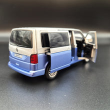 Load image into Gallery viewer, Explorafind 2018 Volkswagen T6 Multivan Silver/Blue 1:32 Die Cast Van
