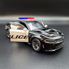 Load image into Gallery viewer, Explorafind 2023 Dodge Charger Hellcat Police Car Black 1:32 Die Cast Car
