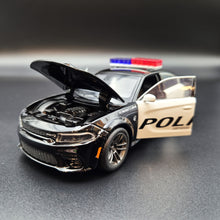 Load image into Gallery viewer, Explorafind 2023 Dodge Charger Hellcat Police Car Black 1:32 Die Cast Car
