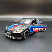 Load image into Gallery viewer, Explorafind 2022 BMW M4 Coupe Safety Car Satin Black 1:32 Die Cast Car
