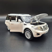 Load image into Gallery viewer, Explorafind 2023 Nissan Patrol Y62 White 1:32 Die Cast Car
