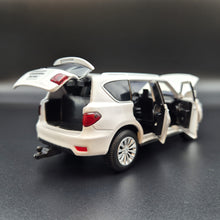 Load image into Gallery viewer, Explorafind 2023 Nissan Patrol Y62 White 1:32 Die Cast Car
