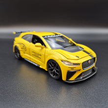 Load image into Gallery viewer, Explorafind 2019 Jaguar I-Pace e-Trophy Yellow 1:32 Die Cast Car
