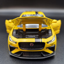 Load image into Gallery viewer, Explorafind 2019 Jaguar I-Pace e-Trophy Yellow 1:32 Die Cast Car
