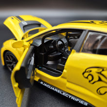 Load image into Gallery viewer, Explorafind 2019 Jaguar I-Pace e-Trophy Yellow 1:32 Die Cast Car
