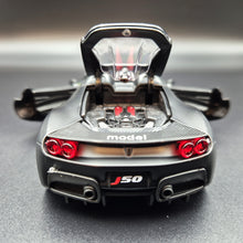 Load image into Gallery viewer, Explorafind 2018 Ferrari J50 Satin Black 1:32 Die Cast Car
