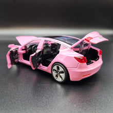 Load image into Gallery viewer, Explorafind 2021 Tesla Model 3 Pink 1:32 Die Cast Car
