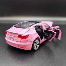 Load image into Gallery viewer, Explorafind 2021 Tesla Model 3 Pink 1:32 Die Cast Car
