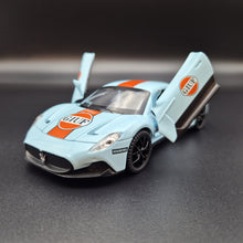 Load image into Gallery viewer, Explorafind 2023 Maserati MC20 Gulf Blue 1:32 Die Cast Car
