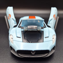 Load image into Gallery viewer, Explorafind 2023 Maserati MC20 Gulf Blue 1:32 Die Cast Car
