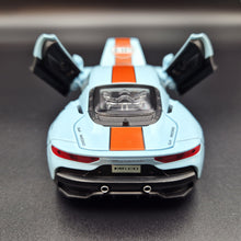 Load image into Gallery viewer, Explorafind 2023 Maserati MC20 Gulf Blue 1:32 Die Cast Car
