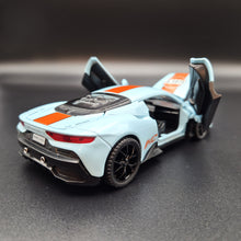 Load image into Gallery viewer, Explorafind 2023 Maserati MC20 Gulf Blue 1:32 Die Cast Car
