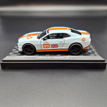 Load image into Gallery viewer, Explorafind 2013 Chevrolet Camaro SS Gulf Blue 1:43 Die Cast Car
