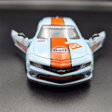 Load image into Gallery viewer, Explorafind 2013 Chevrolet Camaro SS Gulf Blue 1:43 Die Cast Car
