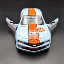 Load image into Gallery viewer, Explorafind 2013 Chevrolet Camaro SS Gulf Blue 1:43 Die Cast Car
