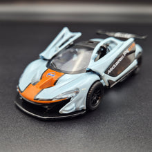 Load image into Gallery viewer, Explorafind 2016 McLaren P1 GTR Gulf Blue 1:40 Die Cast Car
