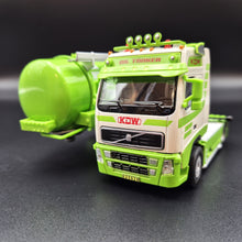 Load image into Gallery viewer, Explorafind 2014 Volvo FH16 Style Fuel/Oil Tanker Semi-Truck Green/White 1:50 Die Cast
