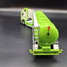 Load image into Gallery viewer, Explorafind 2014 Volvo FH16 Style Fuel/Oil Tanker Semi-Truck Green/White 1:50 Die Cast
