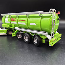 Load image into Gallery viewer, Explorafind 2014 Volvo FH16 Style Fuel/Oil Tanker Semi-Truck Green/White 1:50 Die Cast
