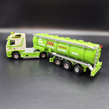 Load image into Gallery viewer, Explorafind 2014 Volvo FH16 Style Fuel/Oil Tanker Semi-Truck Green/White 1:50 Die Cast
