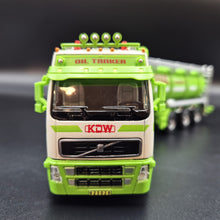 Load image into Gallery viewer, Explorafind 2014 Volvo FH16 Style Fuel/Oil Tanker Semi-Truck Green/White 1:50 Die Cast
