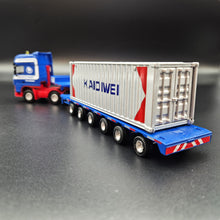 Load image into Gallery viewer, Explorafind 2011 DAF XF105 Style Low Loader Container Transporter Truck Blue 1:50 Die Cast
