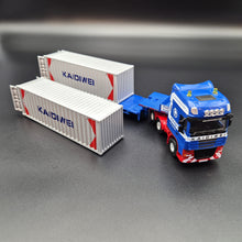 Load image into Gallery viewer, Explorafind 2011 DAF XF105 Style Low Loader Container Transporter Truck Blue 1:50 Die Cast
