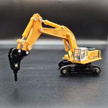 Load image into Gallery viewer, Explorafind Liebherr Style 974 Excavator with Hammer/Drill Implement Yellow 1:87 Die Cast
