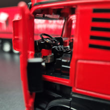 Load image into Gallery viewer, Explorafind 2022 Mercedes-Benz Actros Style Container Semi-Truck Red/Black 1:50 Die Cast
