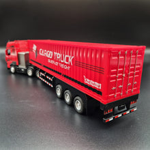 Load image into Gallery viewer, Explorafind 2022 Mercedes-Benz Actros Style Container Semi-Truck Red/Black 1:50 Die Cast
