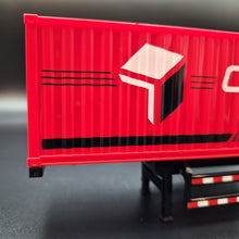 Load image into Gallery viewer, Explorafind 2022 Mercedes-Benz Actros Style Container Semi-Truck Red/Black 1:50 Die Cast
