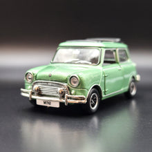 Load image into Gallery viewer, Explorafind 1963 Morris Mini MKI with Sunroof Green 1:50 Die Cast Car New
