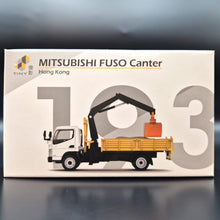 Load image into Gallery viewer, Explorafind 2022 Mitsubishi Fuso Canter with Crane/Bucket 1:76 Die Cast Truck New
