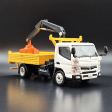 Load image into Gallery viewer, Explorafind 2022 Mitsubishi Fuso Canter with Crane/Bucket 1:76 Die Cast Truck New
