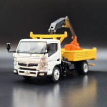 Load image into Gallery viewer, Explorafind 2022 Mitsubishi Fuso Canter with Crane/Bucket 1:76 Die Cast Truck New
