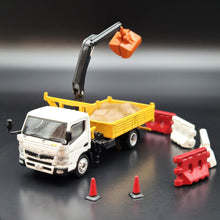 Load image into Gallery viewer, Explorafind 2022 Mitsubishi Fuso Canter with Crane/Bucket 1:76 Die Cast Truck New
