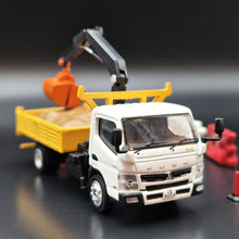 Load image into Gallery viewer, Explorafind 2022 Mitsubishi Fuso Canter with Crane/Bucket 1:76 Die Cast Truck New
