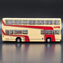 Load image into Gallery viewer, Explorafind 1980 KMB Mercedes Benz O 305 Double Decker Bus Cream/Red 1:110 Die Cast New
