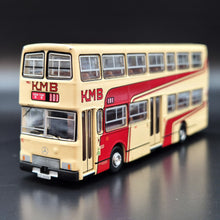 Load image into Gallery viewer, Explorafind 1980 KMB Mercedes Benz O 305 Double Decker Bus Cream/Red 1:110 Die Cast New
