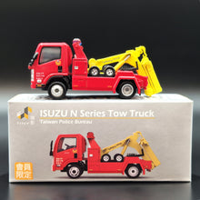 Load image into Gallery viewer, Explorafind 2015 Isuzu N Series NPR Tow Truck Taiwan Police 1:64 Die Cast Truck New
