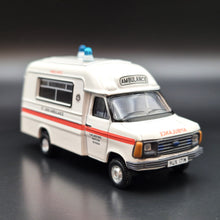 Load image into Gallery viewer, Explorafind 1980 Ford Transit MKII UK St. John Ambulance White 1:76 Die Cast New
