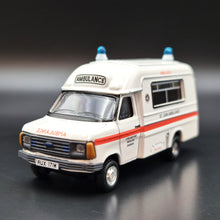 Load image into Gallery viewer, Explorafind 1980 Ford Transit MKII UK St. John Ambulance White 1:76 Die Cast New
