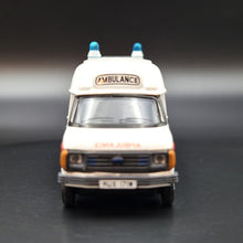 Load image into Gallery viewer, Explorafind 1980 Ford Transit MKII UK St. John Ambulance White 1:76 Die Cast New
