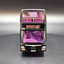 Load image into Gallery viewer, Explorafind MAN A95 Coca-Cola Double Decker Bus Black/Silver 1:110 Die Cast New
