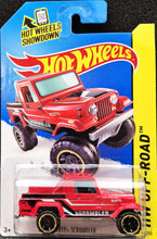 Load image into Gallery viewer, Hot Wheels 2014 Jeep Scrambler Red #138 HW Off-Road - HW Hot Trucks New Long Card
