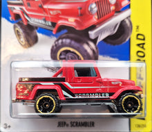 Load image into Gallery viewer, Hot Wheels 2014 Jeep Scrambler Red #138 HW Off-Road - HW Hot Trucks New Long Card
