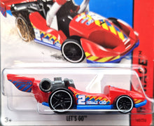 Load image into Gallery viewer, Hot Wheels 2014 Lets Go Red #165 HW Race - Track Aces New Long Card
